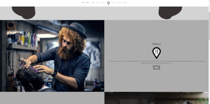 screen shot of barber shop template site