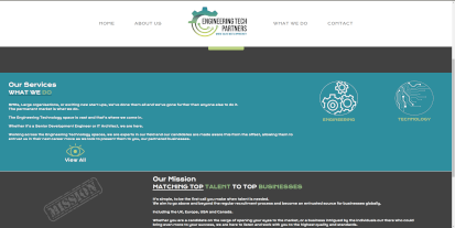 screen shot of engineering tech partners home page